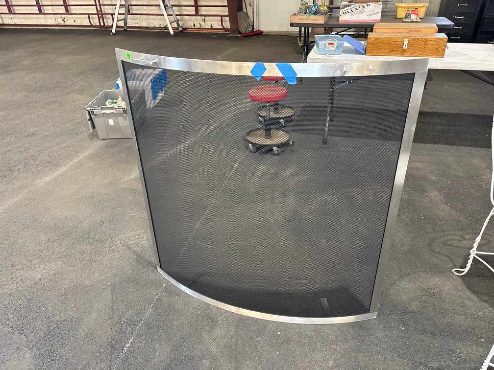 Curved Stainless Steel Frame Mesh Fireplace Spark Guard Screen