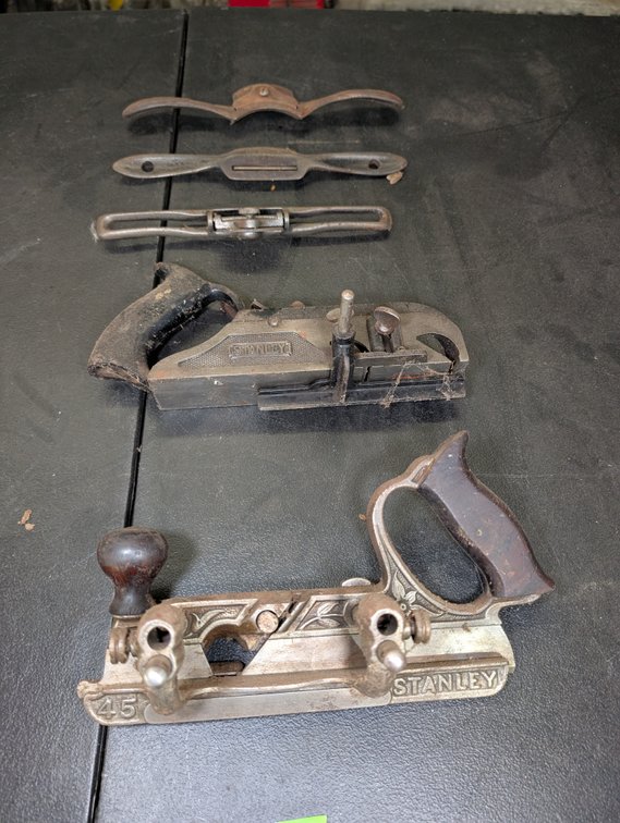 Vintage Stanley No. 45 Combination Planes, and Spokeshaves