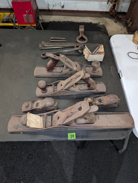 Collection of Antique Cast Iron Hand Planes & Jointer Planes, Cycle Sections