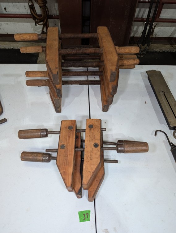 Group of Vintage Wooden Hand Screw Clamps