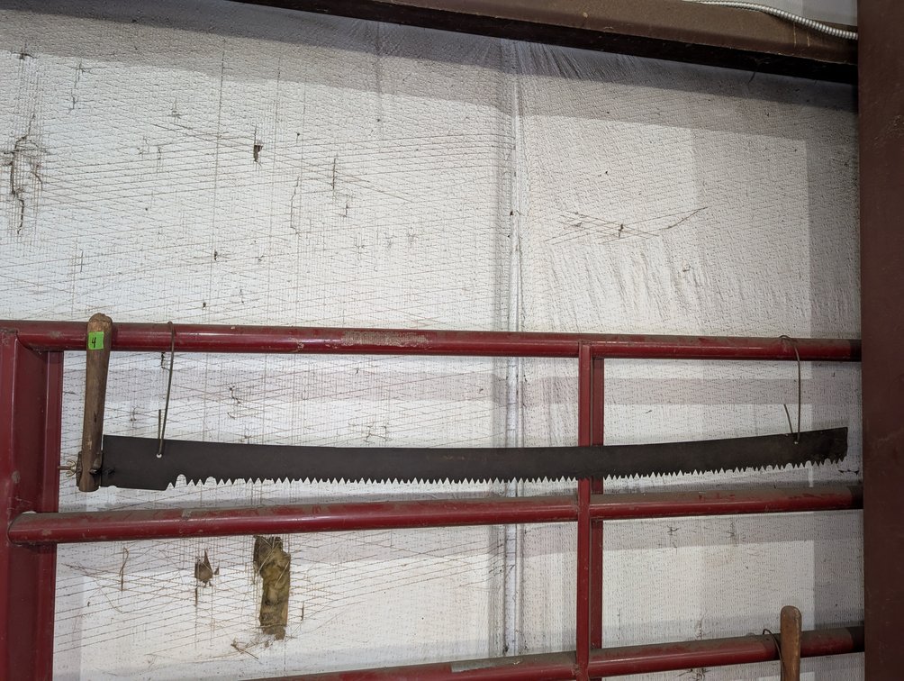 Vintage Two-Man Crosscut Saw with Wooden Handle