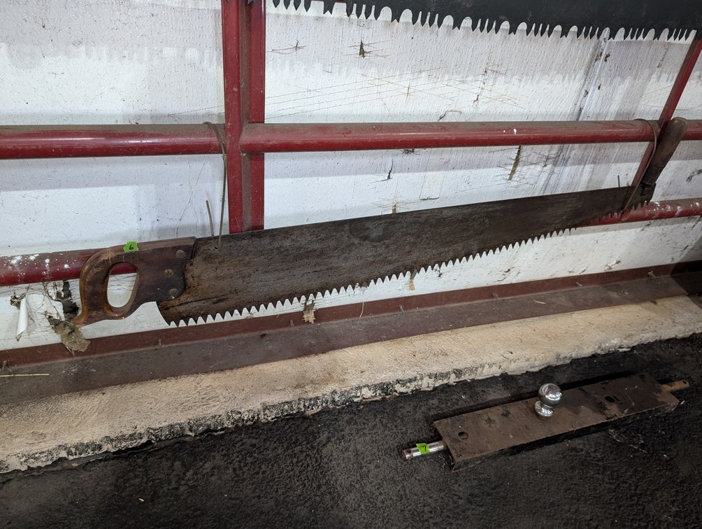 Antique One-Man Crosscut Saw with Wooden D-Handle