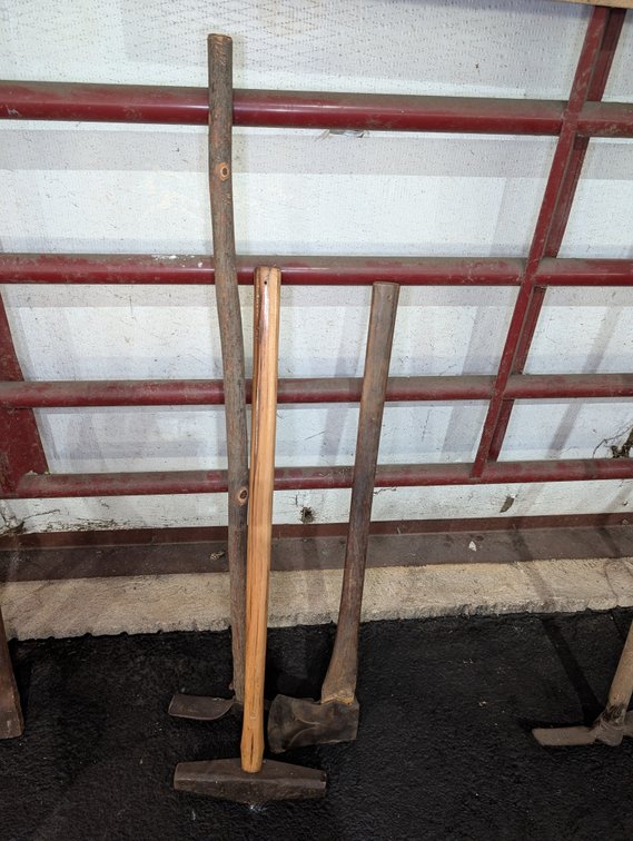 Vintage Woodworking Tools - Axe, Sledgehammer & Mattock