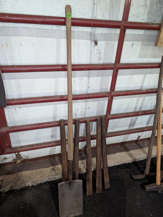 Vintage Square Point Shovel & Wooden Tool Handles