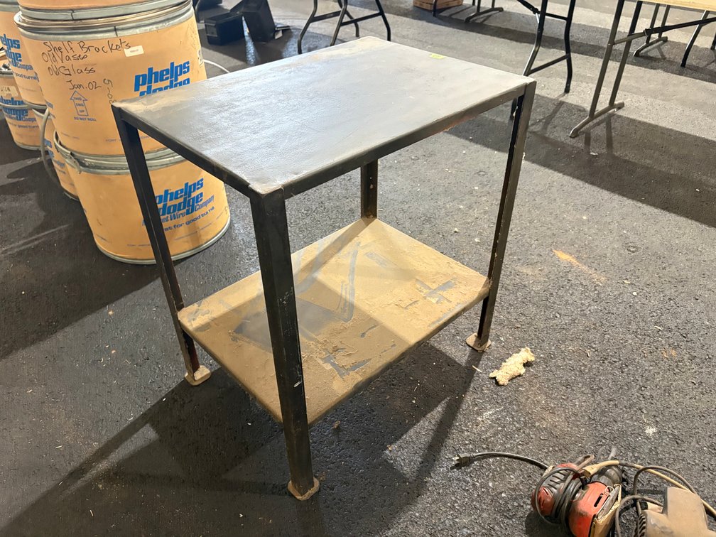 Two-Tier Black Metal Utility Work Table