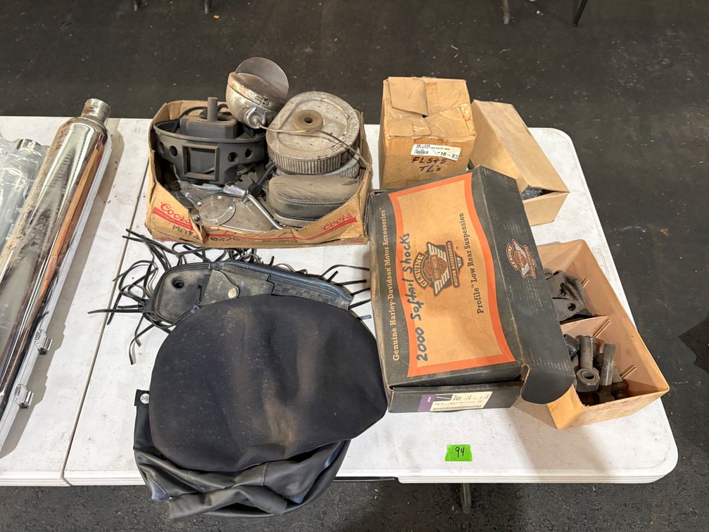 Harley-Davidson Softail Shocks, Air Cleaner & Assorted Motorcycle Parts Lot