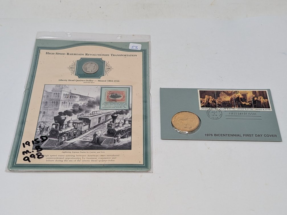 1915-D Barber Quarter & First Day Cover