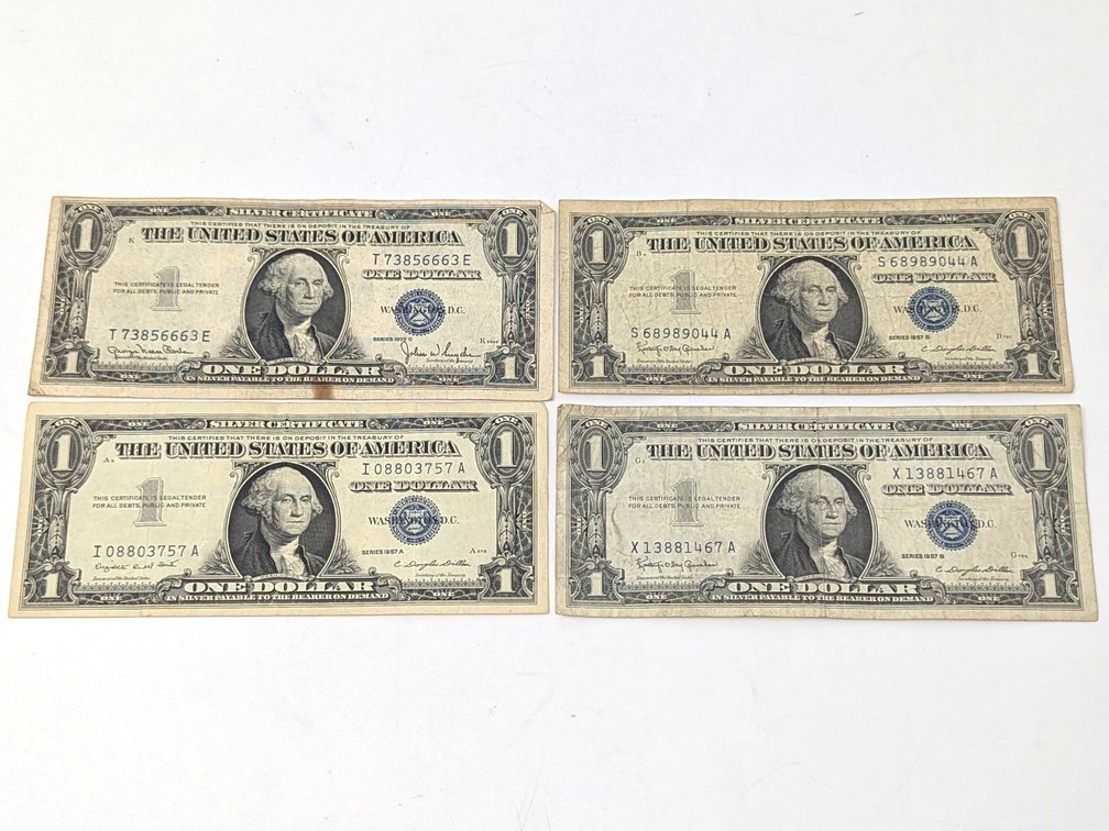Lot of (4) $1 Silver Certificates - 1935 & 1957