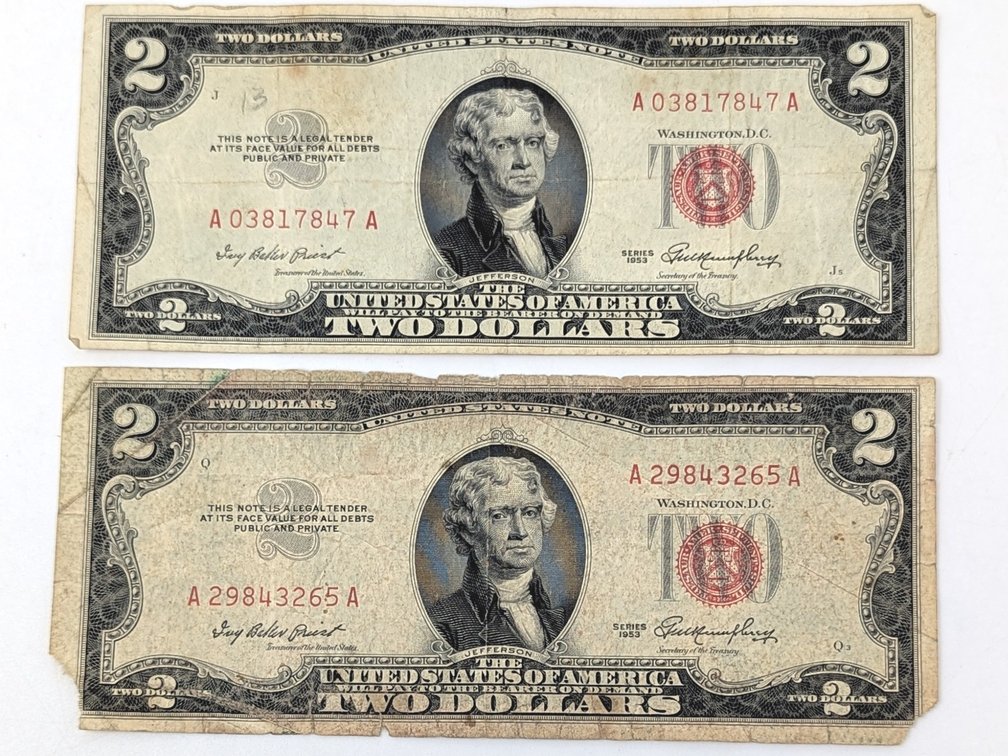 Lot of (2) 1957 $2 Notes