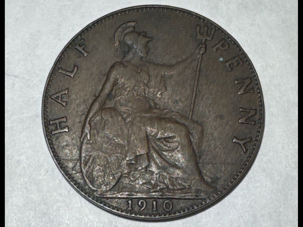 1910 UK Half Penny
