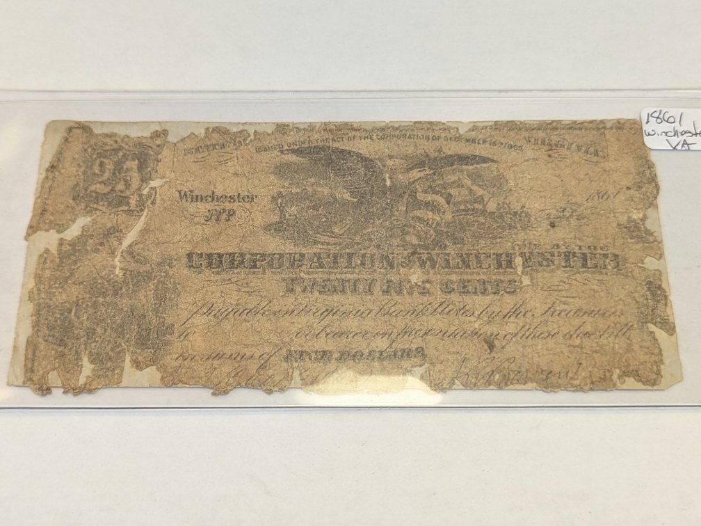 1861 Winchester VA Note