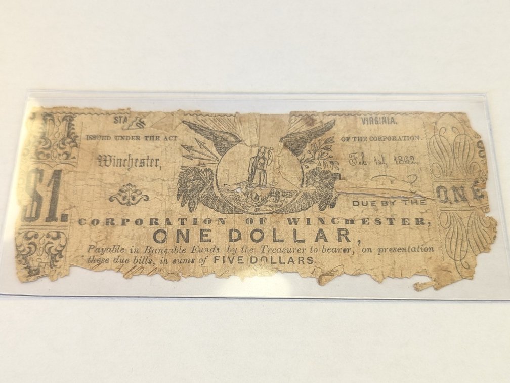 1862 Winchester VA $1 Note