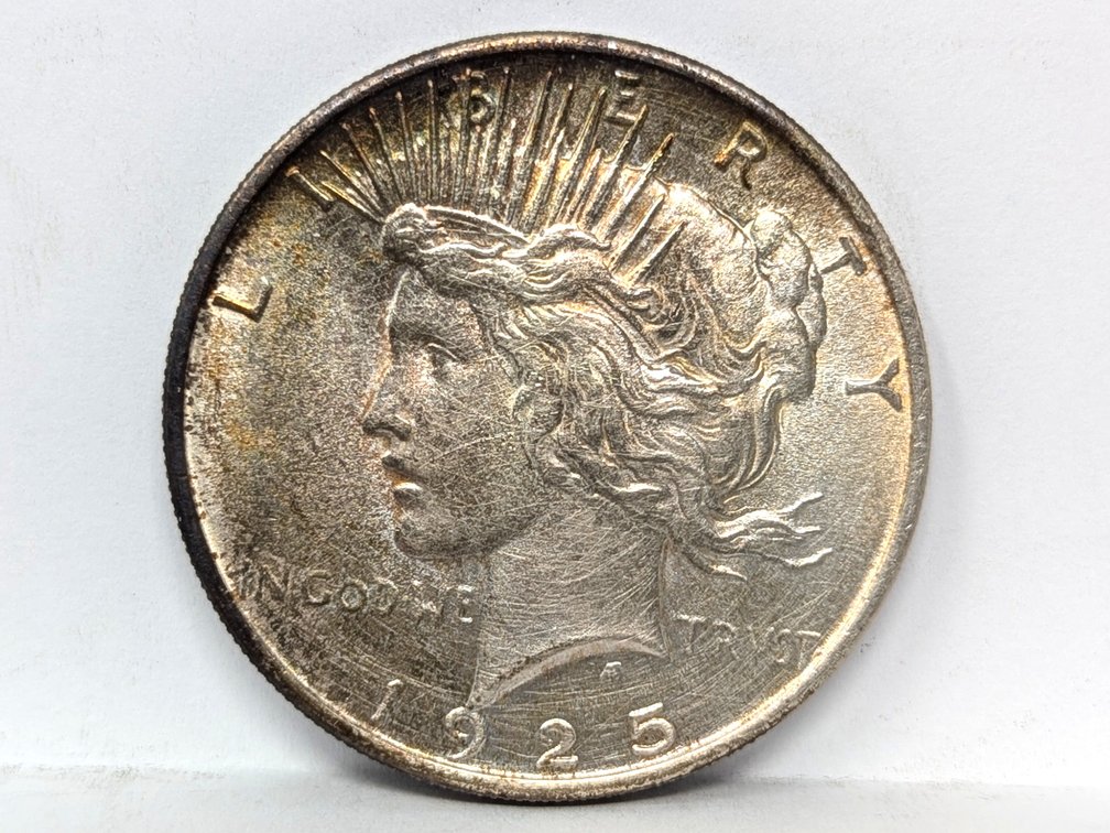 1925 Toned BU Peace Dollar