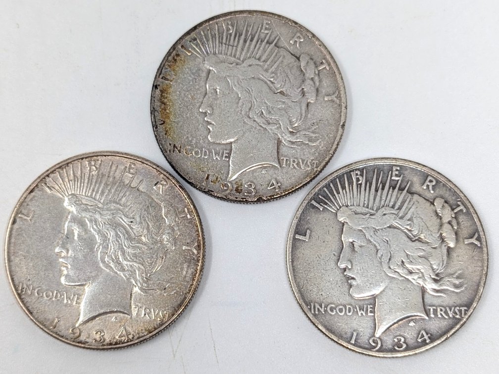 1934-P/D/S Peace Dollar Set