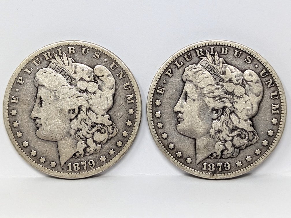 1879-P & S Morgan Dollars