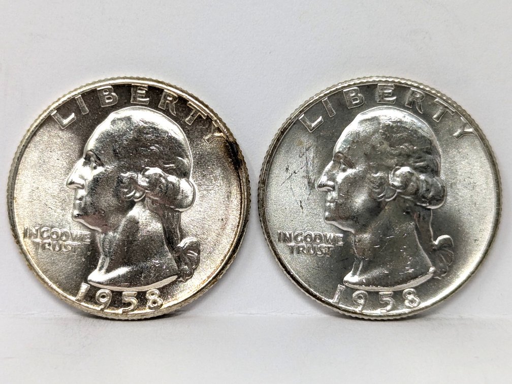 1958 P & D BU Silver Quarters