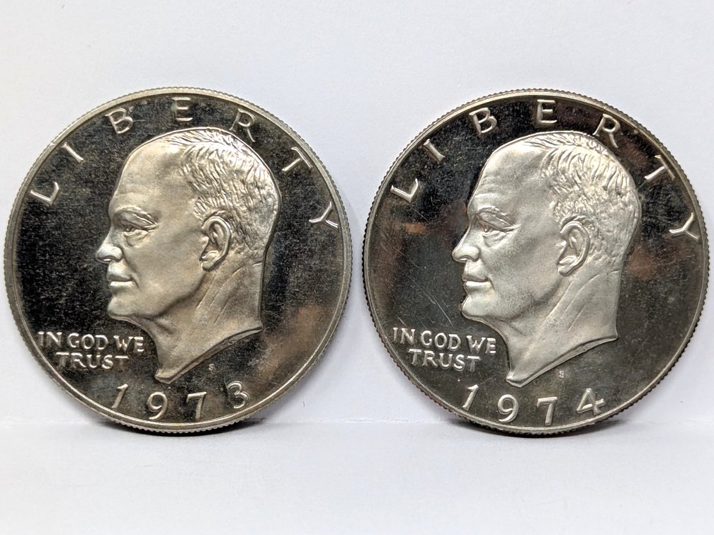 1973-S & 1974-S Proof Silver Dollars
