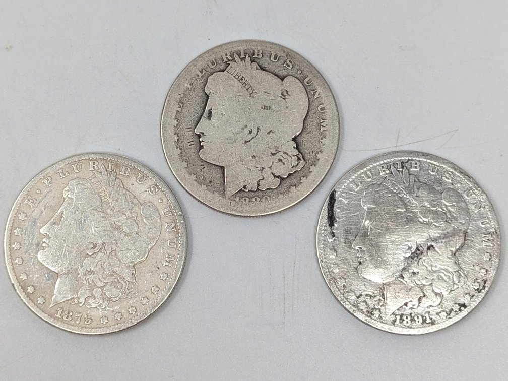 1879-S, 1880-S, & 1891-P Morgan Dollars