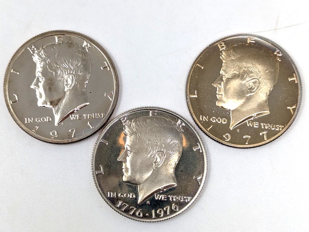 (3) Proof Kennedy Half Dollars