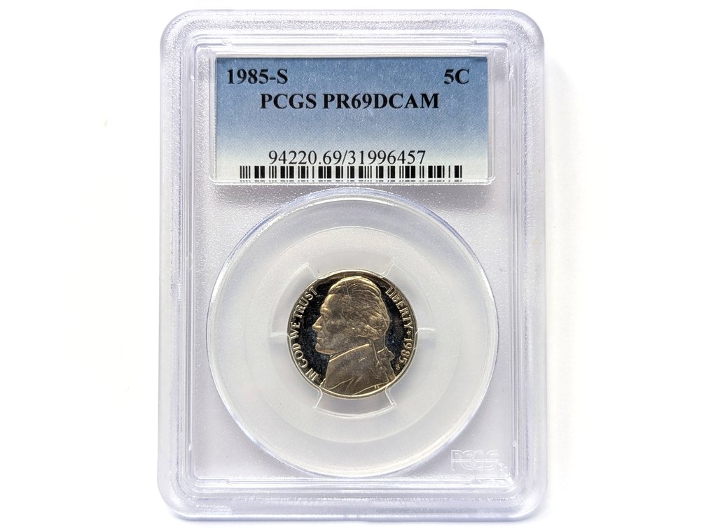 1985-S PCGS PR69DCAM Nickel