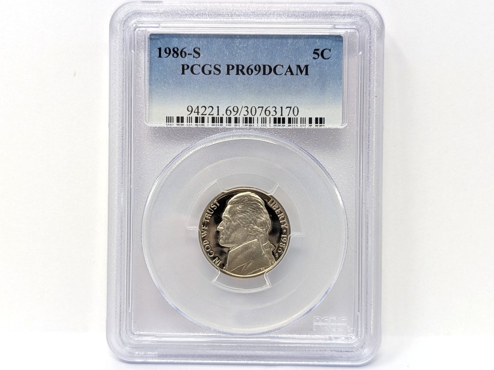 1986-S PCGS PR69DCAM Nickel