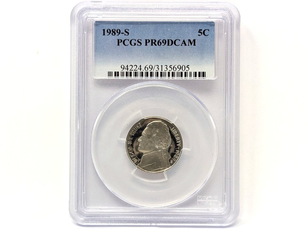 1989-S PCGS PR69DCAM Nickel