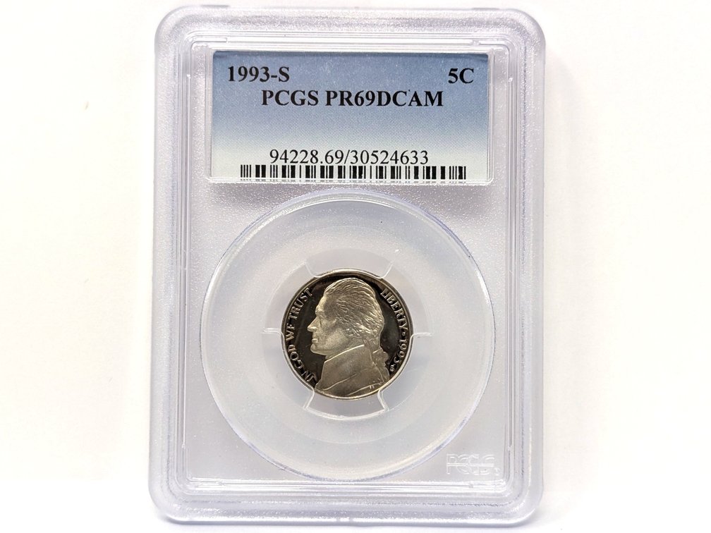 1993-S PCGS PR69DCAM Nickel