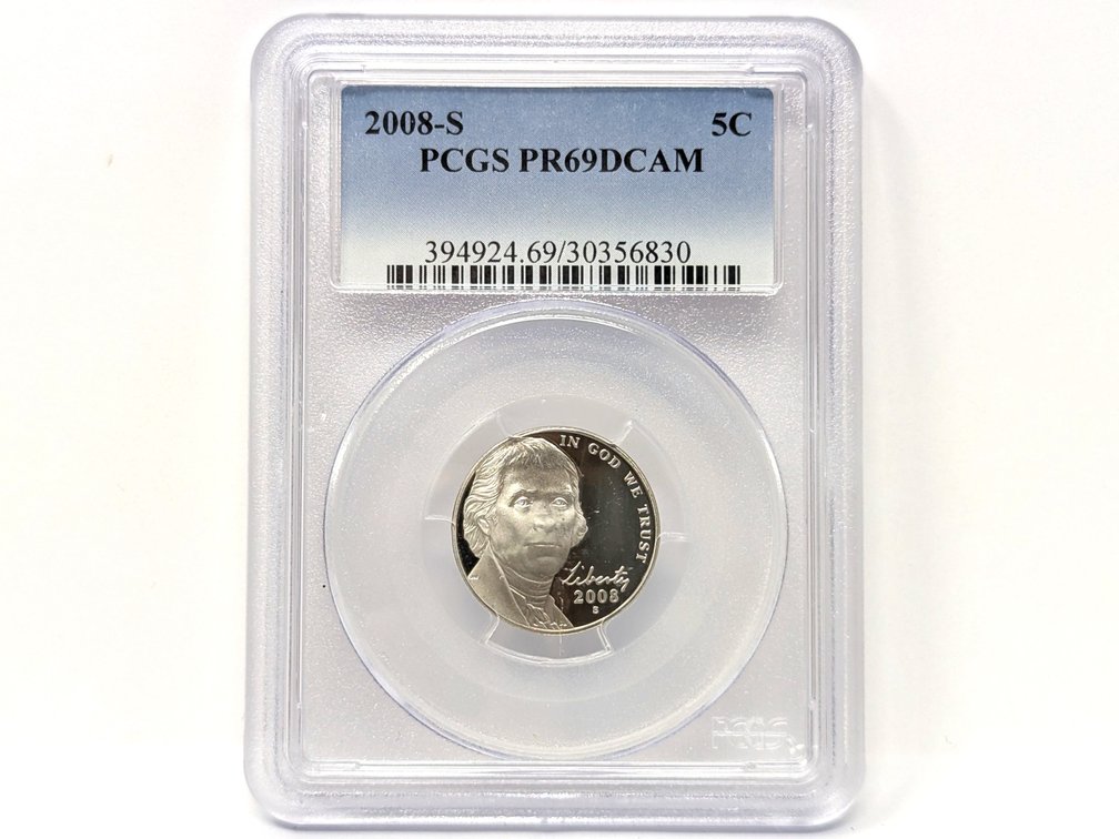 2008-S PCGS PR69DCAM Nickel