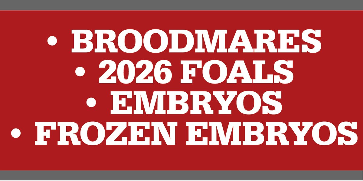 2026 Foals - Broodmares - Embryos - Frozen Embryos