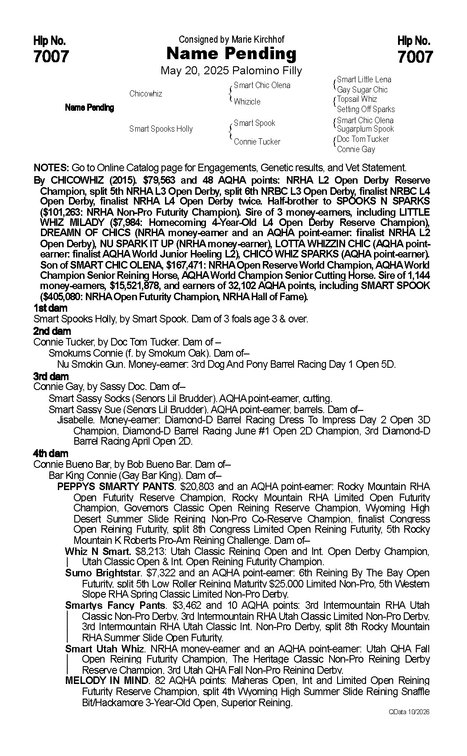 Pending - pal.m. (Chicowiz x Smart Spooks Holly)