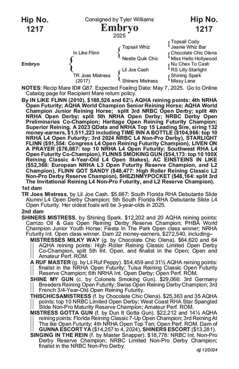 2025 Embryo (In Like Flinn x TR Joes Mistress)