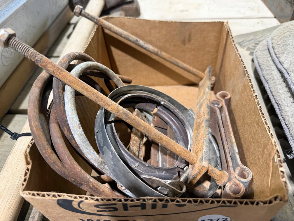 Box of exhaust clamps and bolts