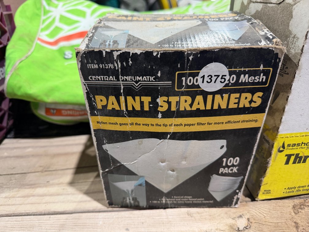 Box of paint stranners