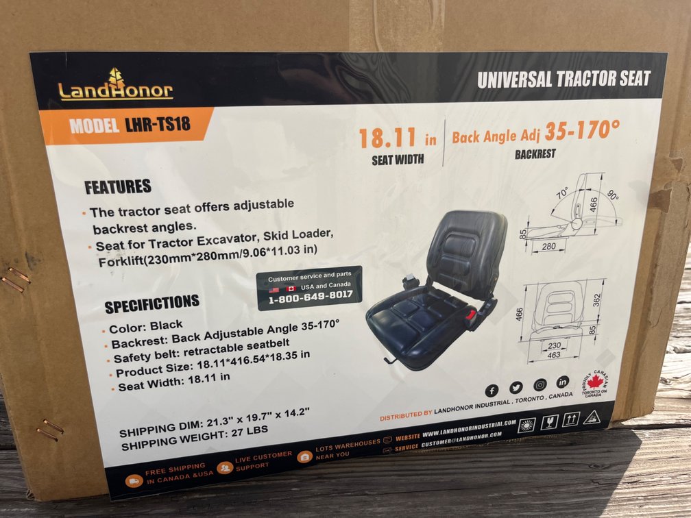 New Land Honor Universal Tractor Seat