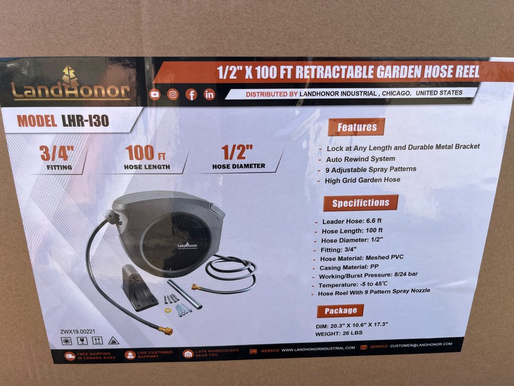 New Land Honor 100 Foot Retractable Garden Hose Real