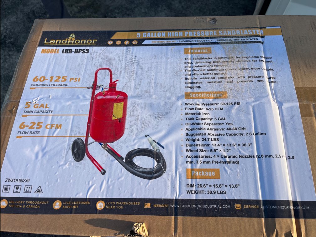 New Land Honor 5 Gallon High Pressure Sandblaster