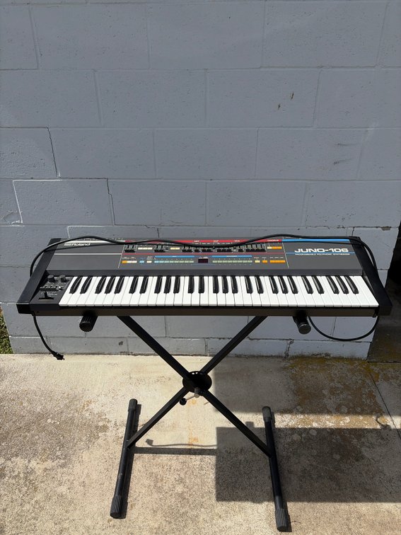Roland Juno-106 Programmable Polyphonic Synthesizer with Stand
