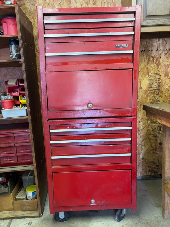 Double Stacked Craftsman Tool Box on Wheels