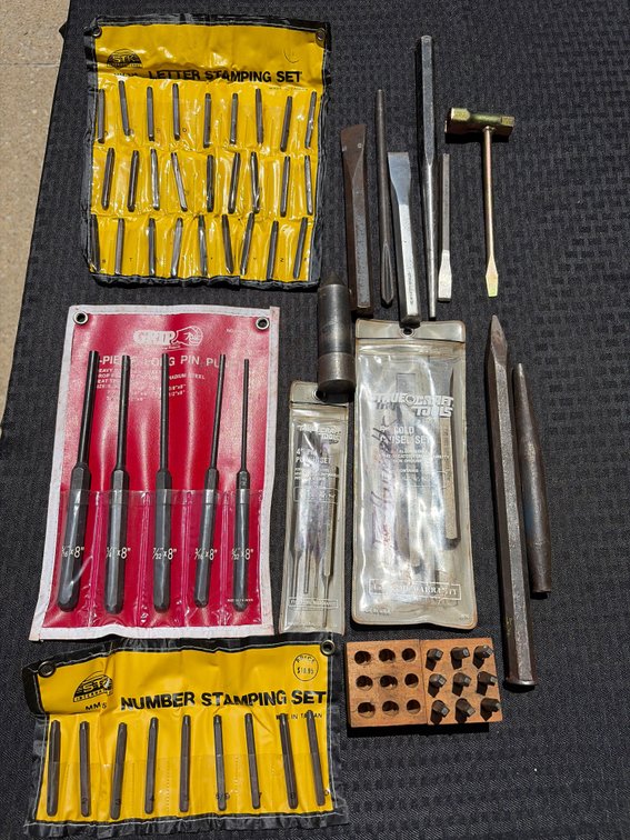 Number Stamping Set & Cold Chisels & Various Punch Sets