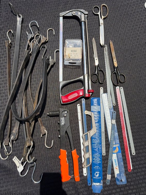Bungie Chords & Hack Saw & Blades & Scissors & Pop Rivet Gun