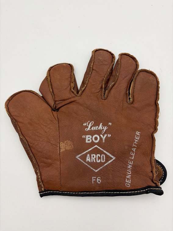 1920's Vintage Lucky Boy Split Finger F6 Baseball Glove by Arco