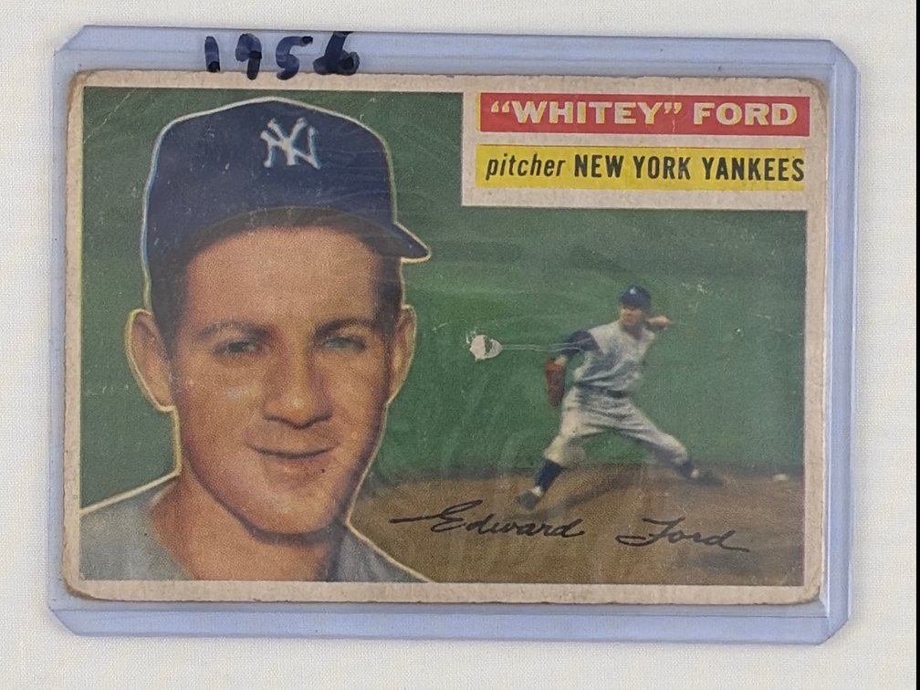 1956 Whitey Ford set break Topps Baseball Card