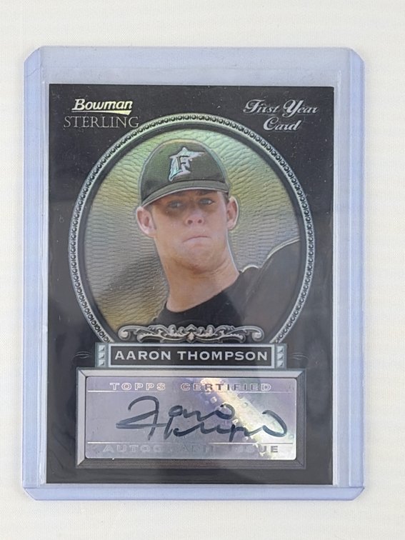 12/25 Signed Aaron Thompson First Year Baseball Card