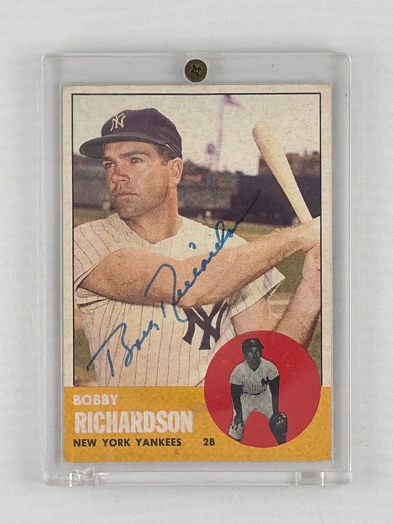 1963 Signed Bobby Richardson Topps Baseball Card #420