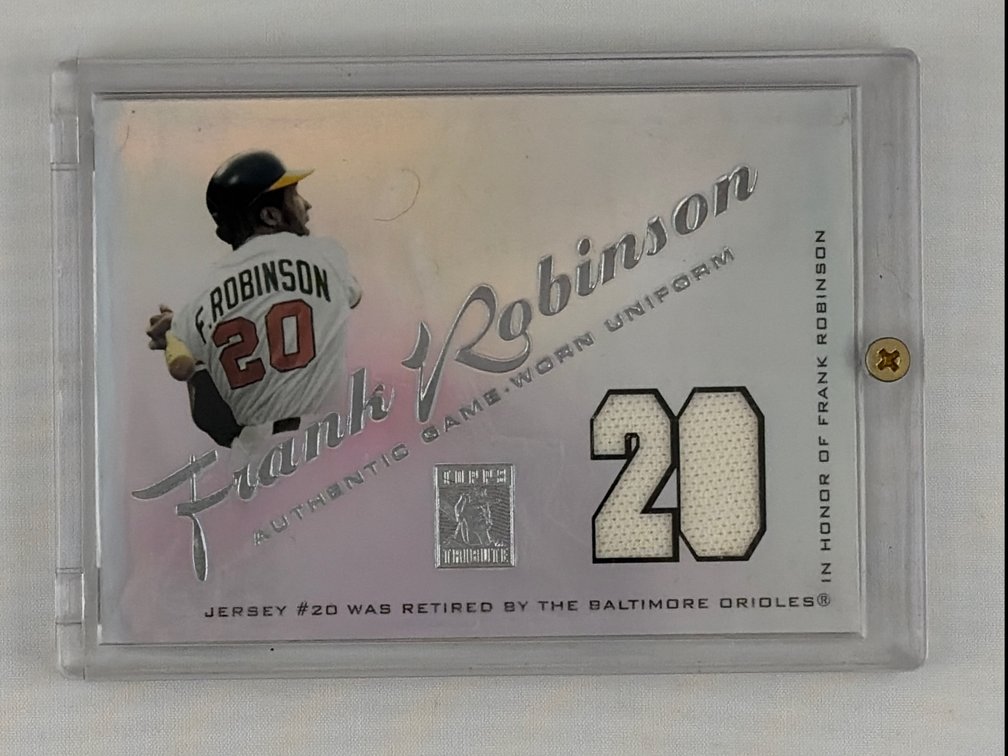 Fank Robinson Game Worn Uniform Piece of Retired Number 20