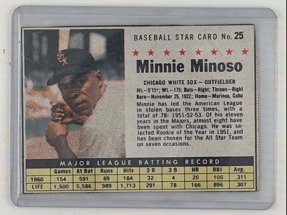 Minnie Minoso Baseball Star Card No. 25