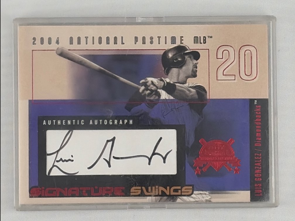 2004 Luis Gonzalez Fleer Baseball Card  052/109 Authentic Autograph