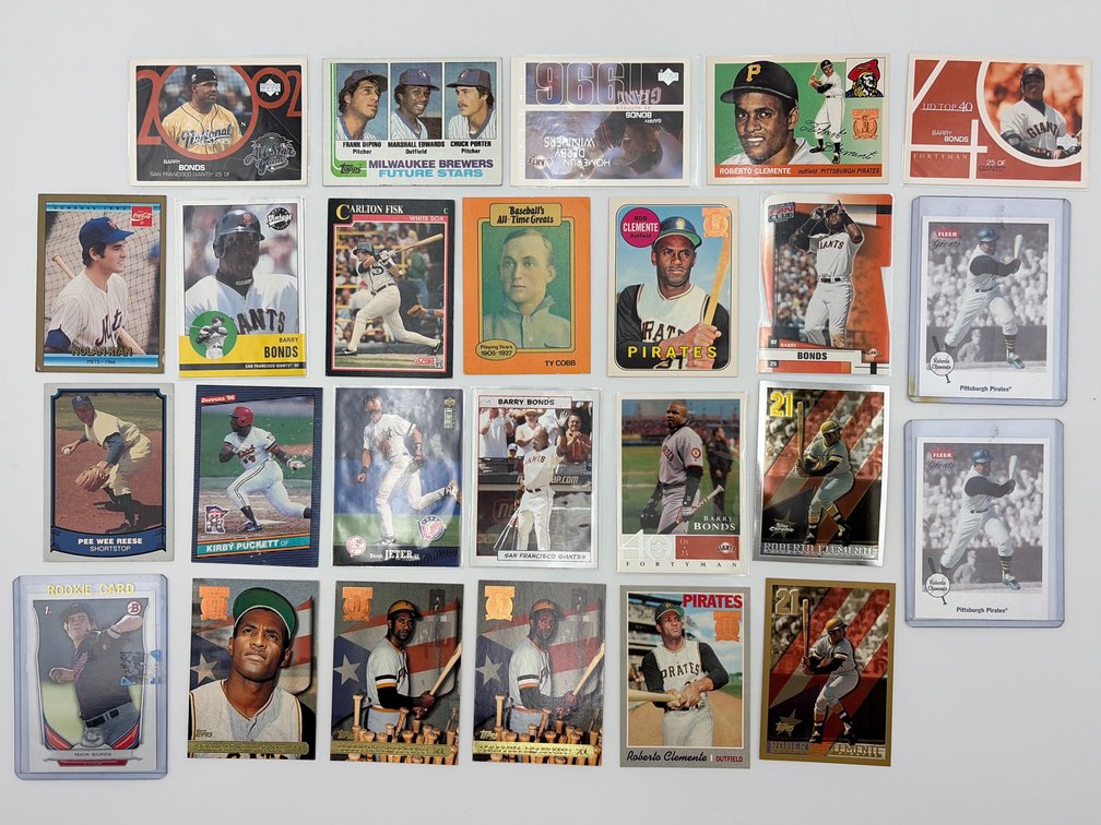 Baseball Card lot Bonds Clemente etc