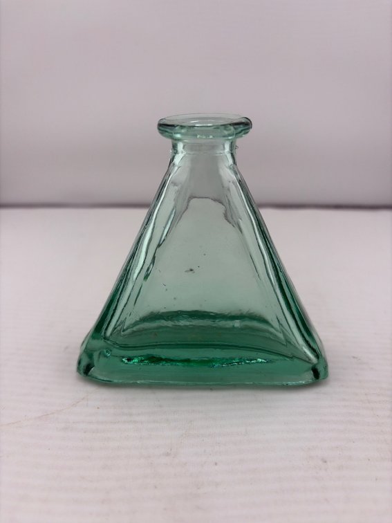 Vintage Unique Green Triangle Flass Bottle