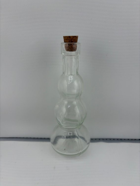 Vintage Glass Genie Clear Iridescent Bubble Bath Bottle w/ Cork